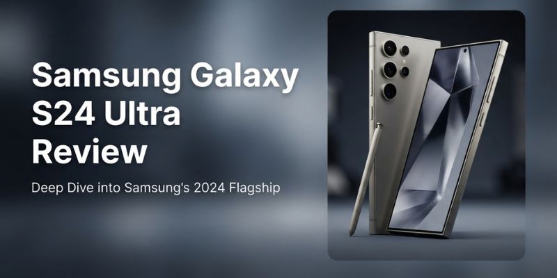 Samsung Galaxy S24 Ultra in green with S Pen, rear camera view